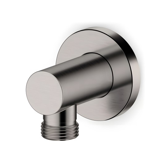 Coude mural inox brossé pour flexible de douchette