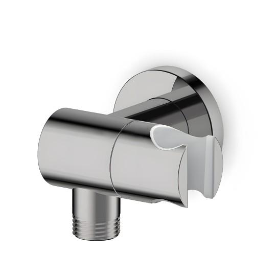 Coude et support douchette en laiton chromé