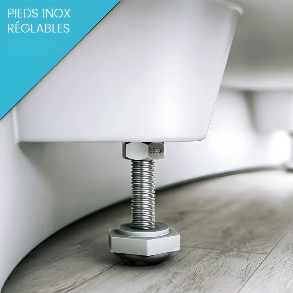 Pieds ajustables pour une stabilité parfaite de la baignoire