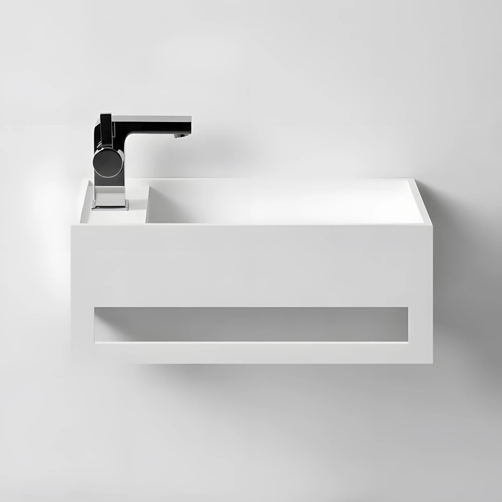 Lave-mains suspendu EASY 35 DROITE en Solid Surface