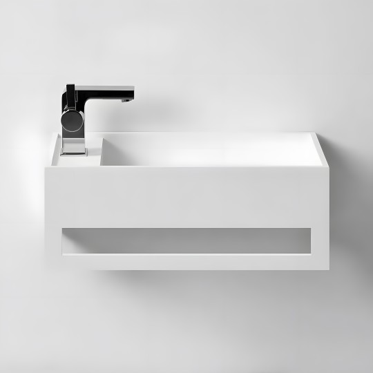 Lave-mains suspendu EASY 40 DROITE en Solid Surface