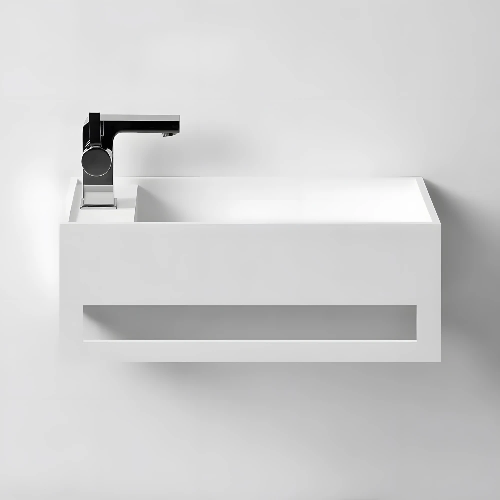 Lave-mains suspendu EASY 40 DROITE en Solid Surface