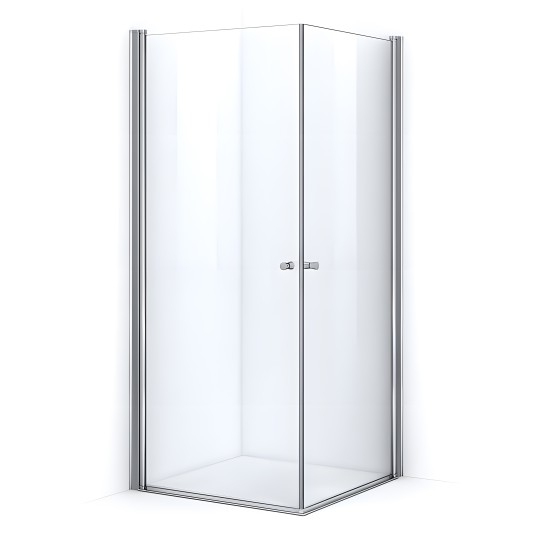 Paroi de douche d'angle 80 x 70 cm avec ouverture pivotante
