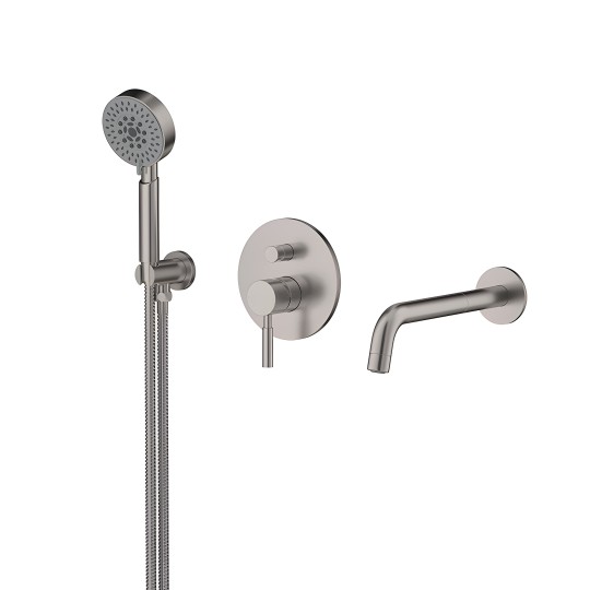 Pack bain/douche LOOP 6 inox brosséPack bain / douche encastrée inox brossé LOOP 6