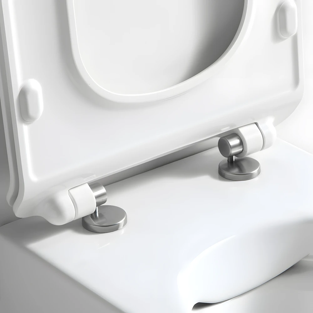 Abattant en Thermodur avec freins de fermeture et charnières inox declipsables