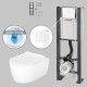 Pack WC suspendu sans bride avec bâti-support autoportant WIRQUIN PRO et plaque blanche