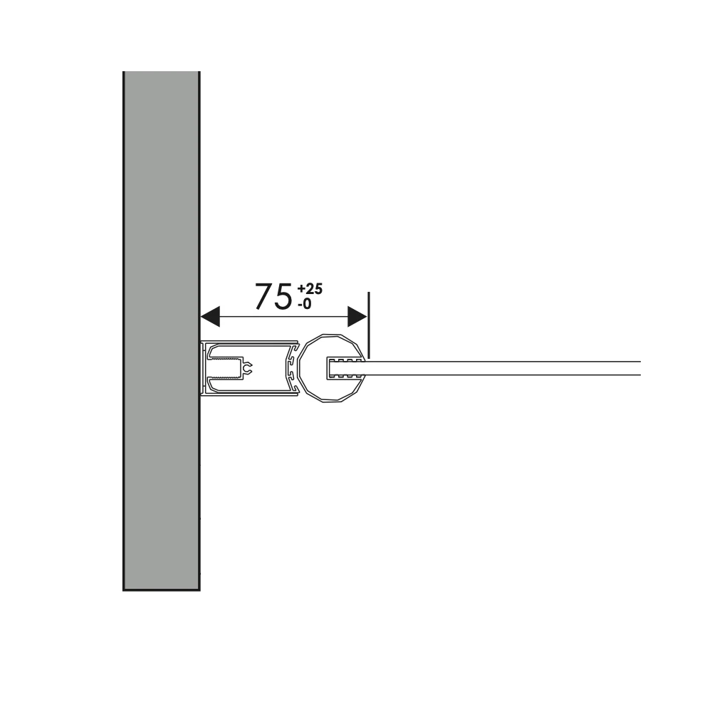 Profilé mural ajustable sur 25 mm