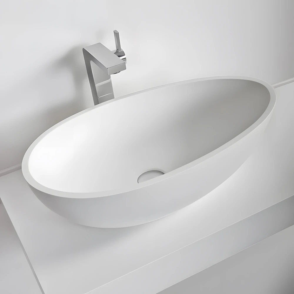 Matériau minéral massif agréable et chaud au toucher (finition mate)