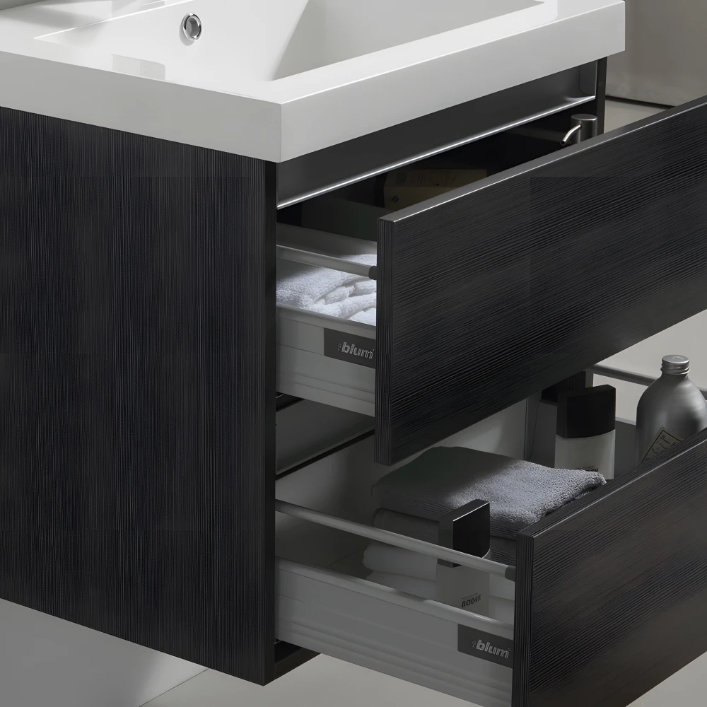 Tiroirs BLUM METABOX avec frein de fermeture et passage de siphon