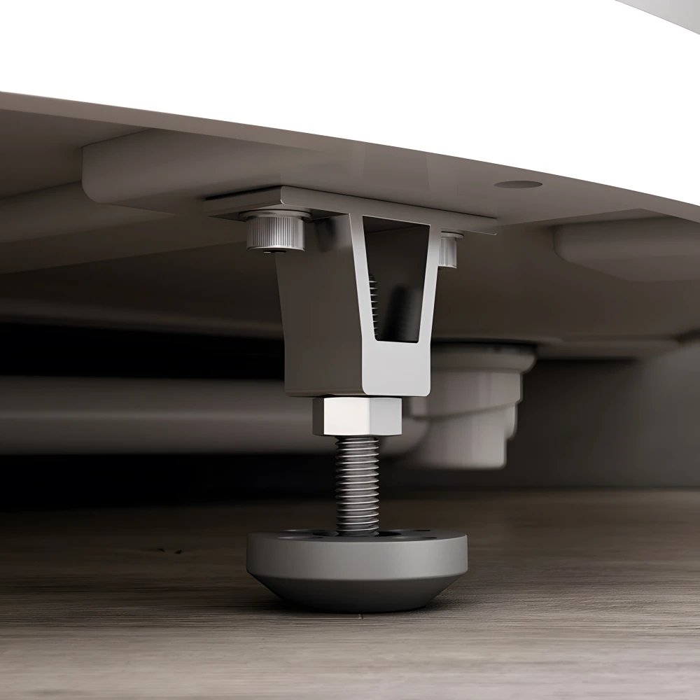 Pieds réglables et système de vidange simple à raccorder