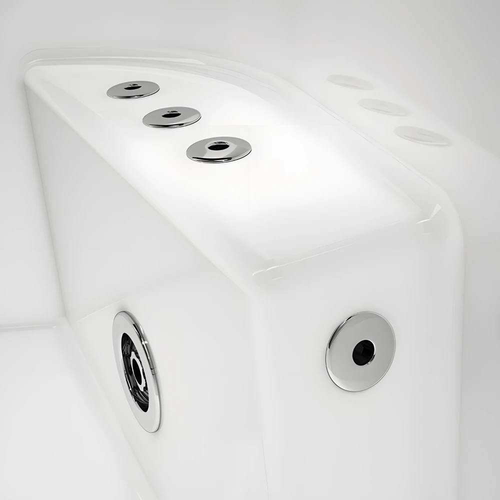 Accoudoirs équipés de 4 buses de massage chacun