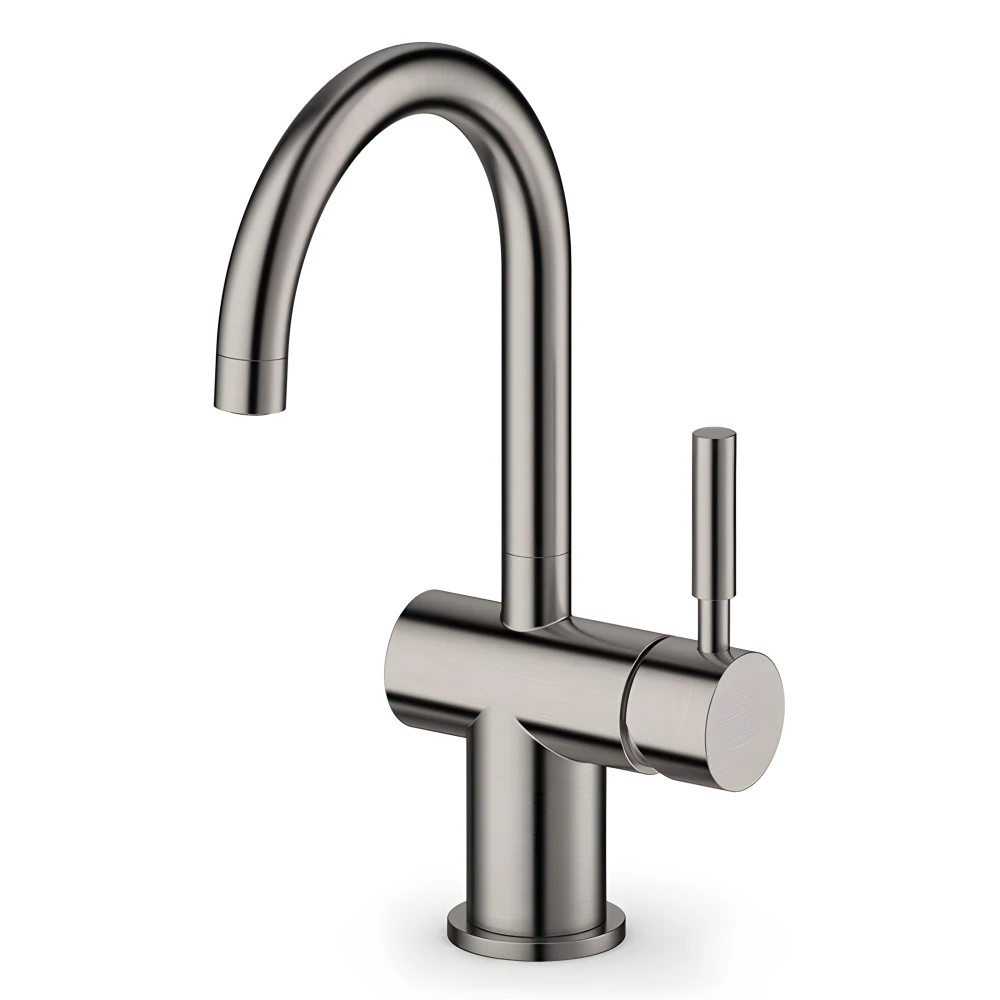 Robinet mitigeur métal brossé avec bec mobile pour lavabo