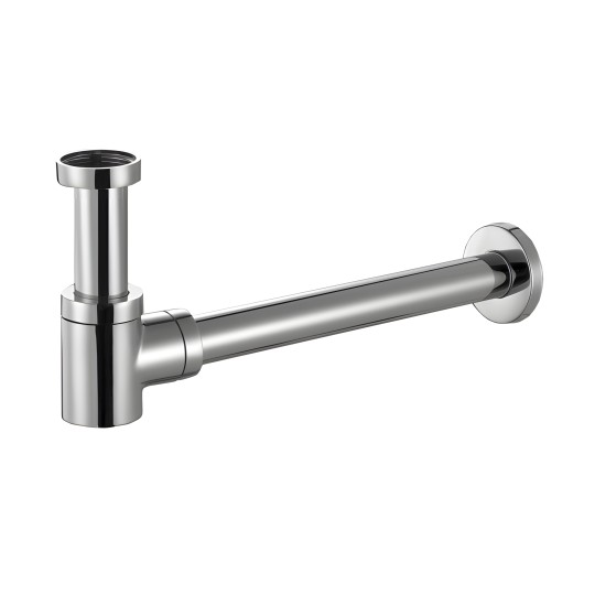 Siphon design rond en laiton chromé