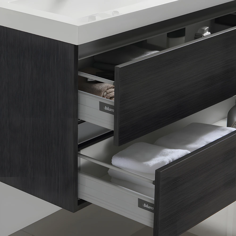 Tiroirs BLUM METABOX avec frein de fermeture et passage de siphon