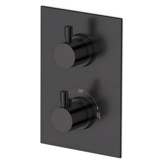 Mitigeur thermostatique mural 2/3 sorties LOOP Noir Mat