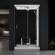 Cabine douche hammam URBAN 120x90cm (version droite) avec verres noirs sur 3 côtés