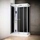 Cabine douche hammam SILVER rectangulaire | Version gauche avec vitres noires