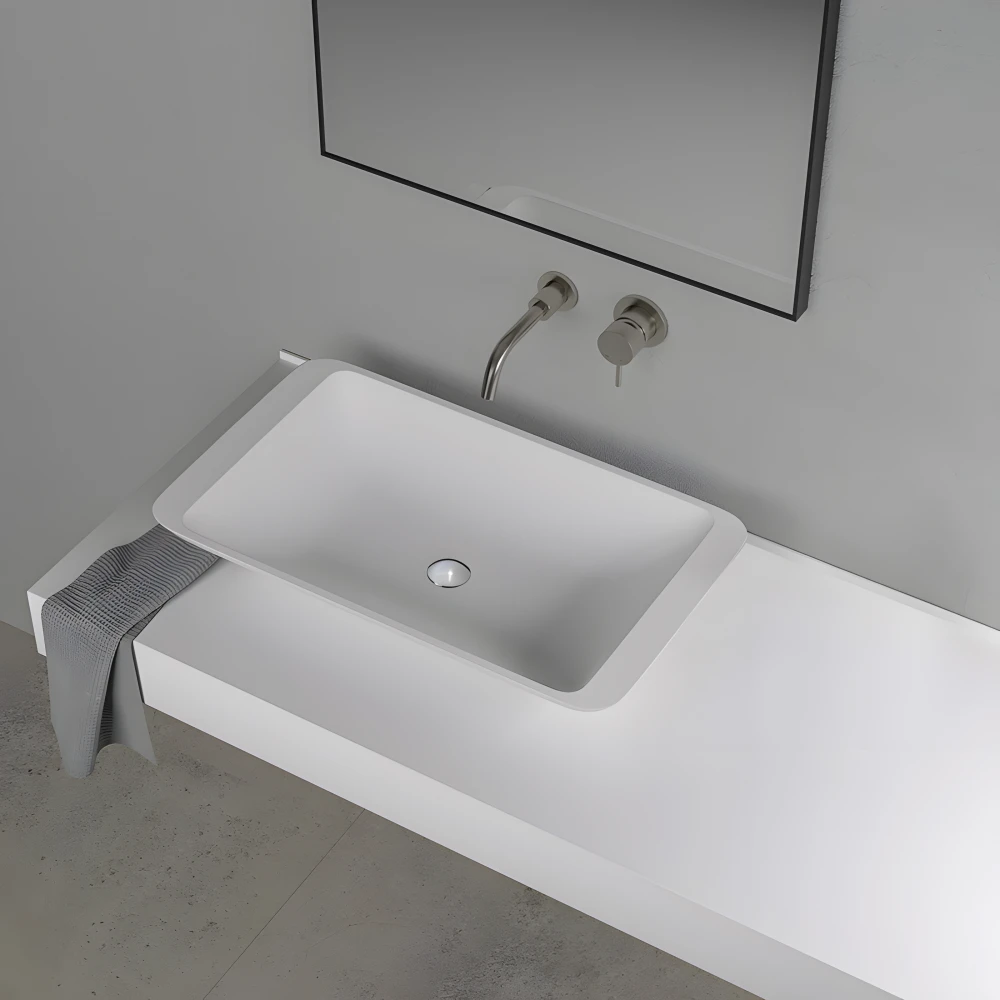 Vasque rectangulaire LAKE 60 en Solid Surface