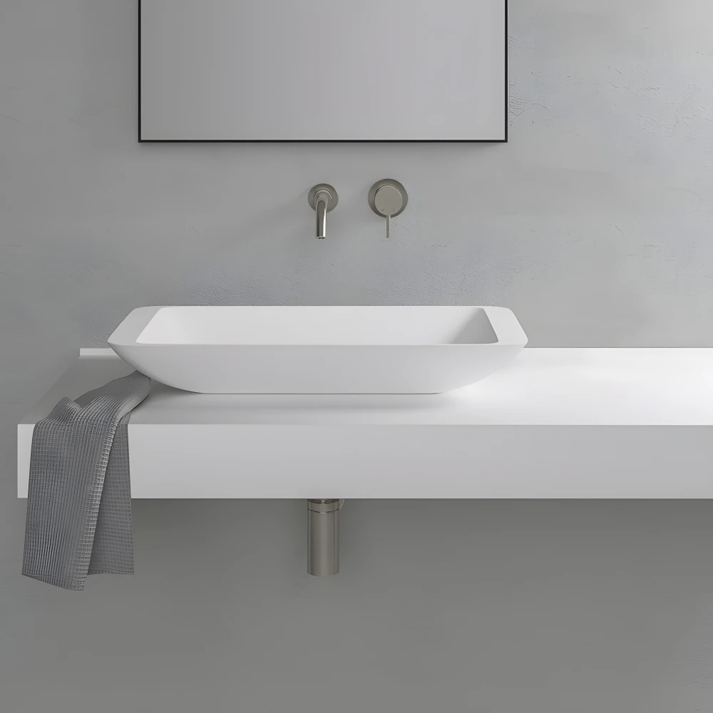 Vasque rectangulaire LAKE 60 en Solid Surface